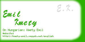 emil kmety business card